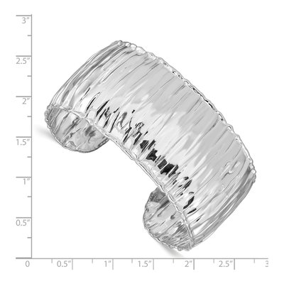 Sterling Silver Textured Cuff Bracelet – view 4