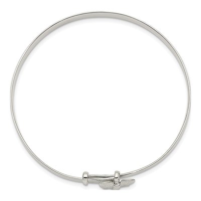 Sterling Silver Girls' Butterfly Adjustable Bangle Bracelet – view 3