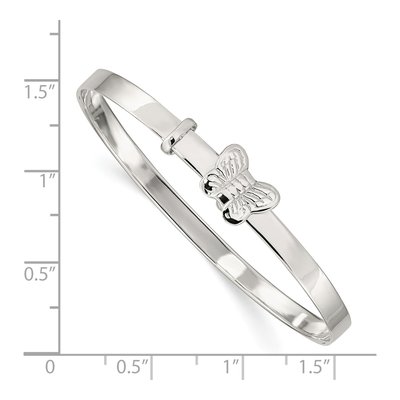 Sterling Silver Girls' Butterfly Adjustable Bangle Bracelet – view 4