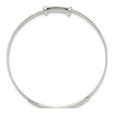Sterling Silver Adjustable Baby ID Bangle Bracelet – view 3