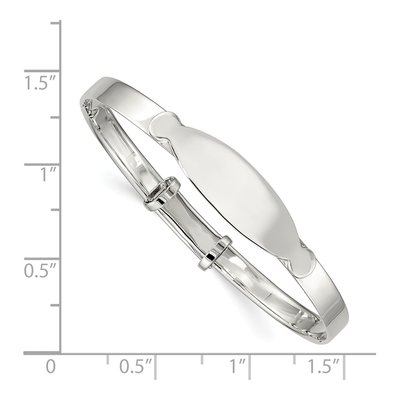 Sterling Silver Adjustable Baby ID Bangle Bracelet – view 4