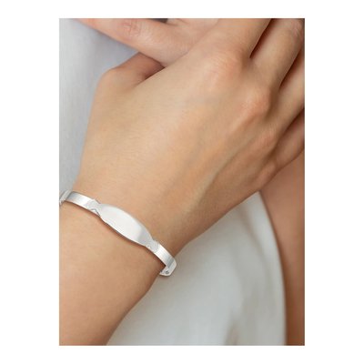 Sterling Silver Adjustable Baby ID Bangle Bracelet – view 5