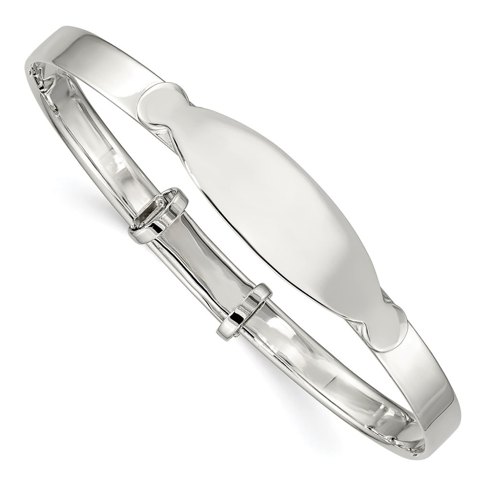 Sterling Silver Adjustable Baby ID Bangle Bracelet