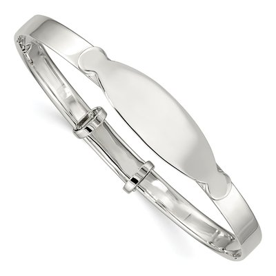Sterling Silver Adjustable Baby ID Bangle Bracelet