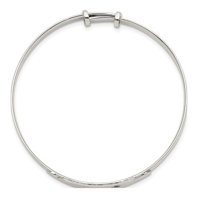 Sterling Silver CZ Baby Bangle Bracelet – view 3