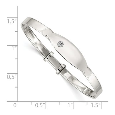Sterling Silver CZ Baby Bangle Bracelet – view 4