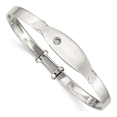 Sterling Silver CZ Baby Bangle Bracelet