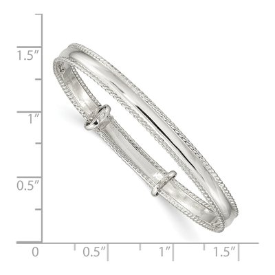 Sterling Silver Adjustable Children's Bangle Bracelet – view 4