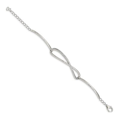 Sterling Silver CZ Infinity Bracelet – view 2