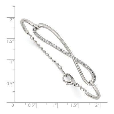 Sterling Silver CZ Infinity Bracelet – view 3