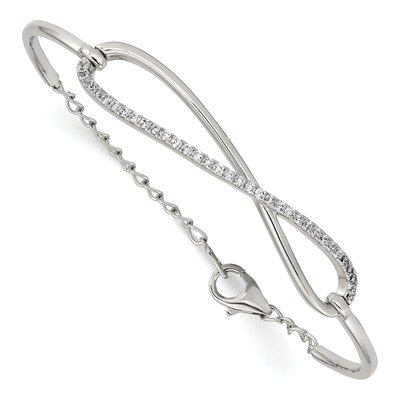 Sterling Silver CZ Infinity Bracelet