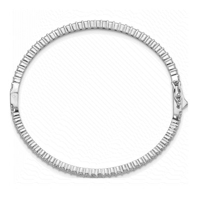 Sterling Silver CZ Hinged Bangle Bracelet – view 2