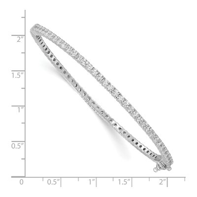 Sterling Silver CZ Hinged Bangle Bracelet – view 3
