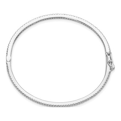 Sterling Silver CZ Hinged Bangle Bracelet – view 2