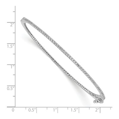 Sterling Silver CZ Hinged Bangle Bracelet – view 3