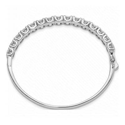 Sterling Silver CZ Hinged Bangle Bracelet – view 2
