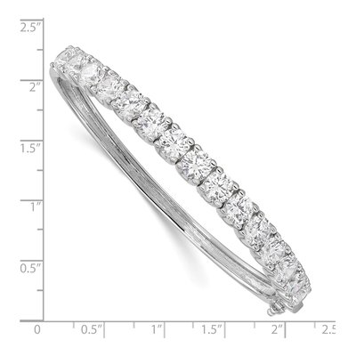 Sterling Silver CZ Hinged Bangle Bracelet – view 3