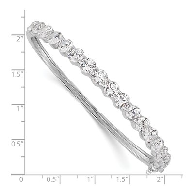 Sterling Silver CZ Hinged Bangle Bracelet – view 3