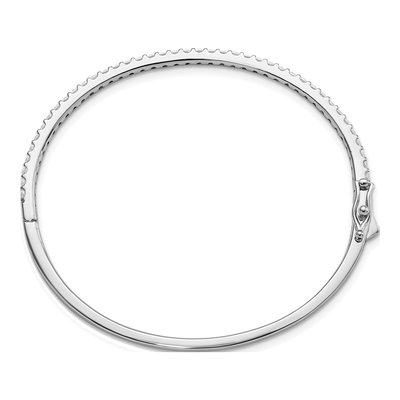 Sterling Silver CZ Hinged Bangle Bracelet – view 2
