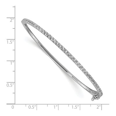 Sterling Silver CZ Hinged Bangle Bracelet – view 3