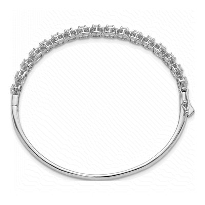 Sterling Silver CZ Hinged Bangle Bracelet – view 2