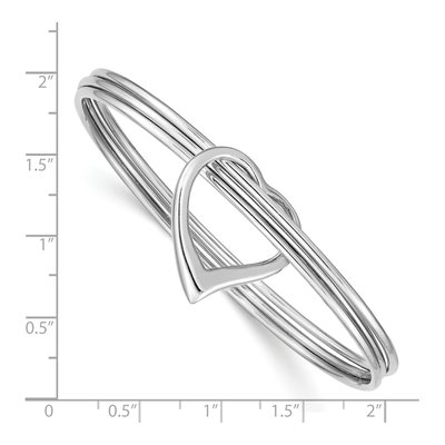 Sterling Silver 3-Piece Heart Slip-On Set Bangle Bracelet – view 4