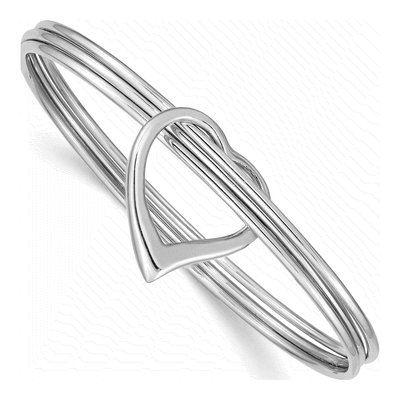 Sterling Silver 3-Piece Heart Slip-On Set Bangle Bracelet