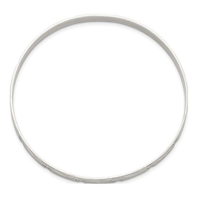 Sterling Silver Diamond-Cut Slip-On Bangle Bracelet – view 3