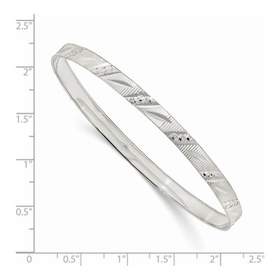 Sterling Silver Diamond-Cut Slip-On Bangle Bracelet – view 4