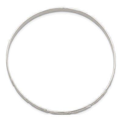 Sterling Silver Diamond-Cut Slip-On Bangle Bracelet – view 3