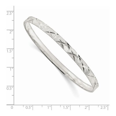 Sterling Silver Diamond-Cut Slip-On Bangle Bracelet – view 4