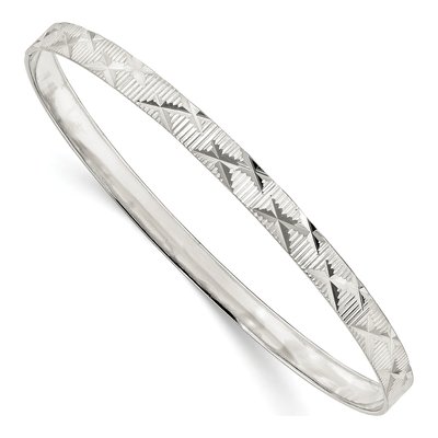 Sterling Silver Diamond-Cut Slip-On Bangle Bracelet