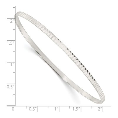 Sterling Silver Diamond-Cut Slip-On Bangle Bracelet – view 4