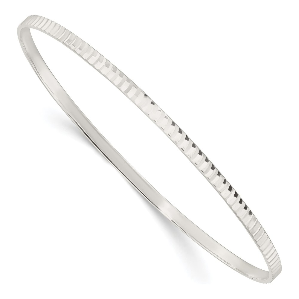 Sterling Silver Diamond-Cut Slip-On Bangle Bracelet