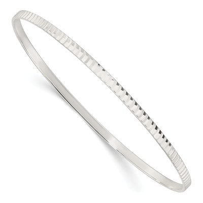 Sterling Silver Diamond-Cut Slip-On Bangle Bracelet