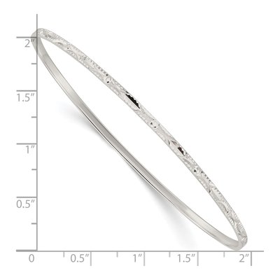 Sterling Silver Diamond-Cut Slip-On Bangle – view 4