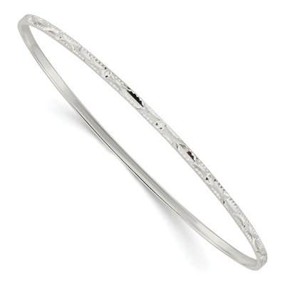 Sterling Silver Diamond-Cut Slip-On Bangle Bracelet