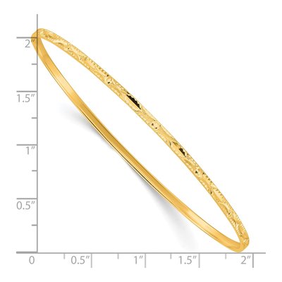 Gold-Plated Sterling Silver Diamond-Cut Slip-On Bangle Bracelet – view 3