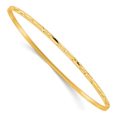 Gold-Plated Sterling Silver Diamond-Cut Slip-On Bangle Bracelet