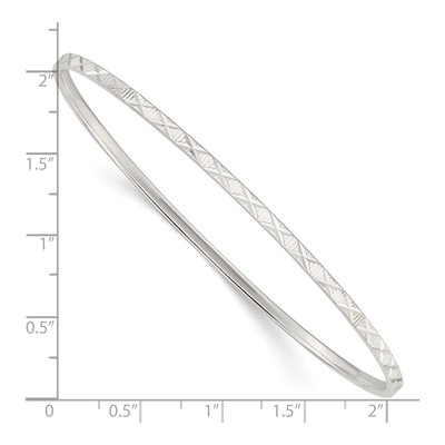 Sterling Silver Diamond-Cut Slip-On Bangle Bracelet – view 3