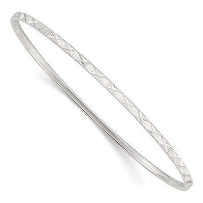 Sterling Silver Diamond-Cut Slip-On Bangle Bracelet