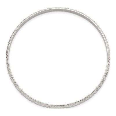 Sterling Silver Diamond-Cut Slip-On Bangle Bracelet – view 3