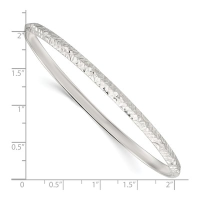 Sterling Silver Diamond-Cut Slip-On Bangle Bracelet – view 4