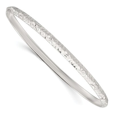 Sterling Silver Diamond-Cut Slip-On Bangle Bracelet