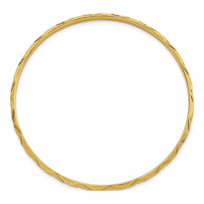 Gold-Plated Sterling Silver Diamond-Cut Slip-On Bangle Bracelet – view 2