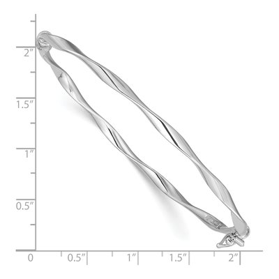 Sterling Silver Twisted Hinged Bangle Bracelet – view 3