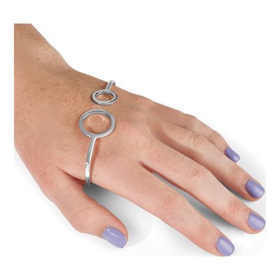 Sterling Silver Palm Circles Bangle Bracelet – view 5
