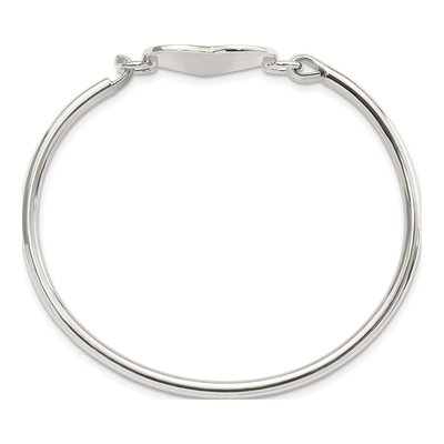 Sterling Silver Heart Bangle Bracelet – view 3