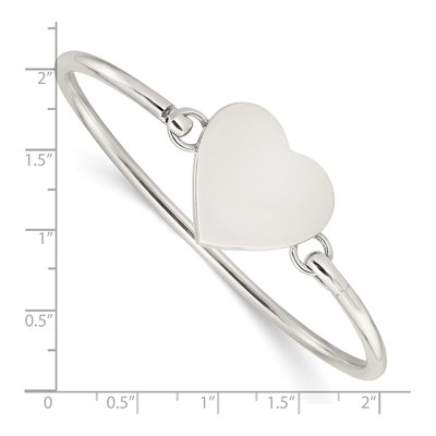 Sterling Silver Heart Bangle Bracelet – view 4