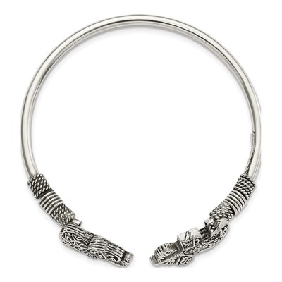 Sterling Silver Filigree Elephant Cuff Bracelet – view 3